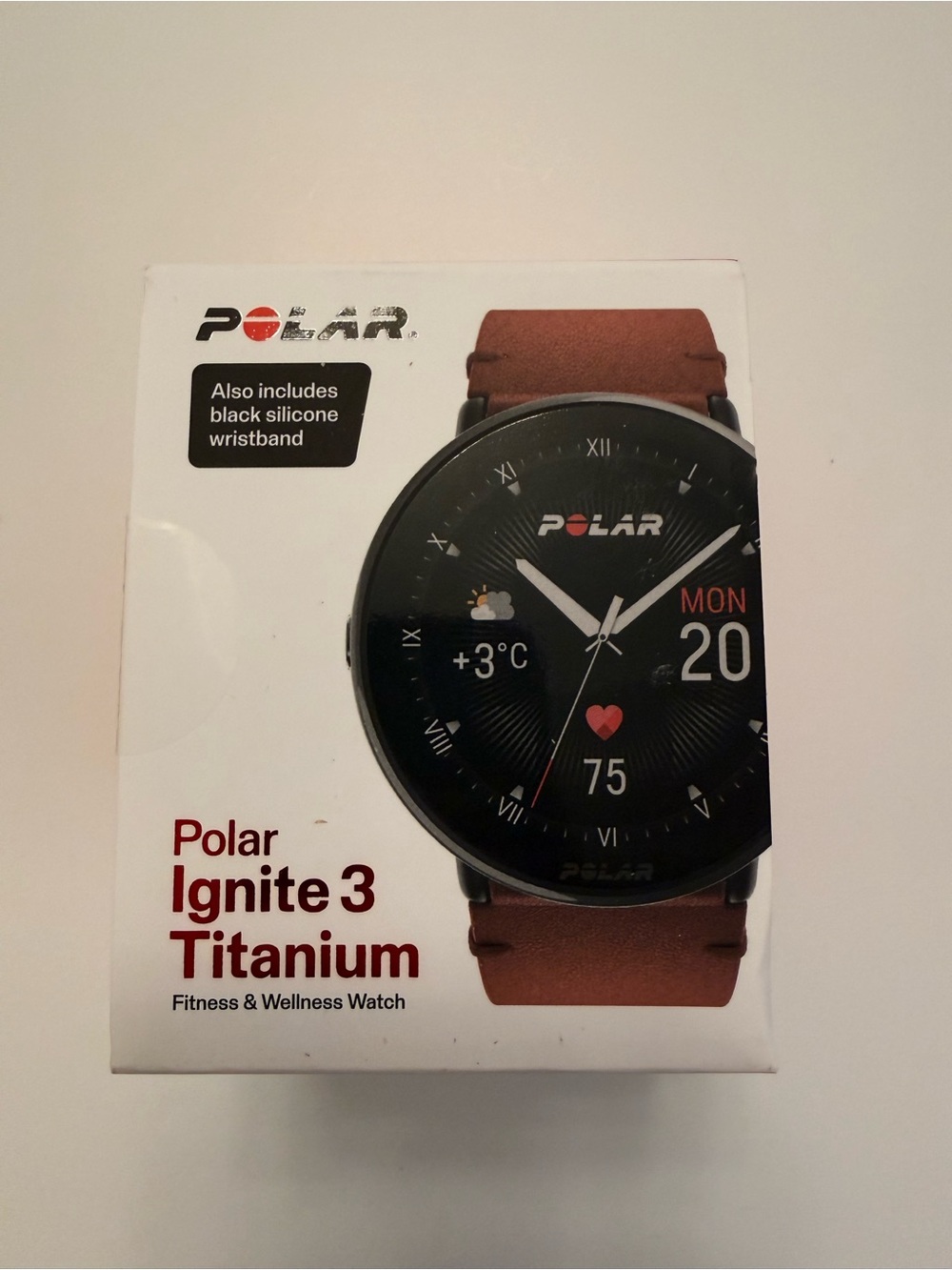 Ignite 3 Titanium Fitness Watch — Brown Leather